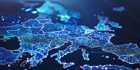 Fototapeta premium digital coverage of the planet Generative AI