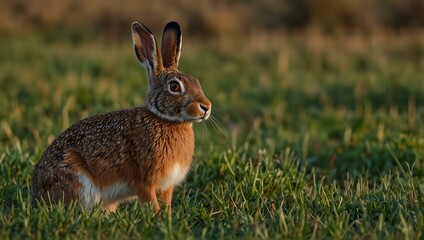 Fototapeta premium European hare in a field.