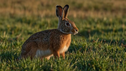 Fototapeta premium European hare in a field.