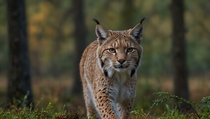 Obraz premium European lynx in the wild.