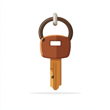 recommend clip art: Brown Car Key Illustration