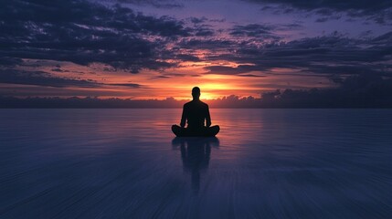 A peaceful moment of a person meditating, seeking to enlighten their mind and find inner clarity