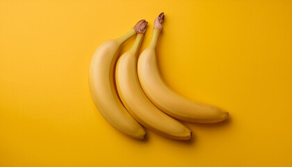 bananas isolated on yellow background