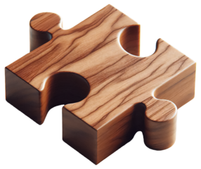 Wooden Wood Jigsaw Piece Cutout Isolated Puzzle Shape Game