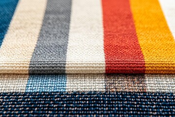 Elegant fabric with colorful striped patterns for stylish interior decor.
