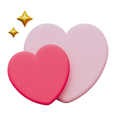 3D Two hearts that are blossoming illustration