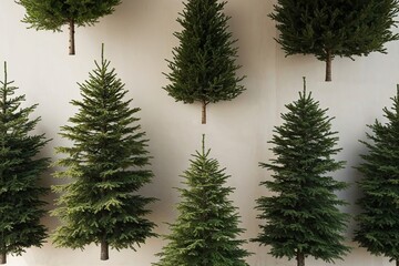 Obraz premium Lush Green Conifer Tree Clusters on a Pristine Landscape