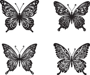 set of butterflies