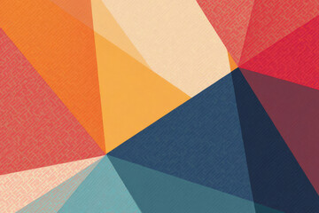 Fototapeta premium Abstract geometric figures with bright colors, representing creativity against a colorful background 