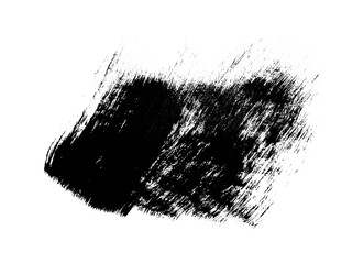 Black brush stroke grunge splash texture, abstract png file cut out and isolated on a transparent background, stock illustration image