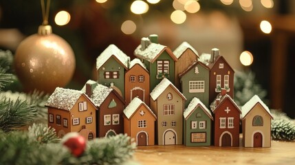 Eco friendly diy christmas advent calendar designed as houses celebrating holiday traditions