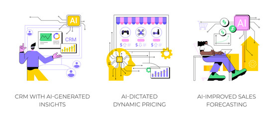 AI Technology in Sales abstract concept vector illustrations.
