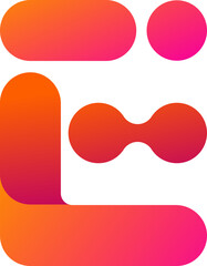 Letter E with red and orange color gradient