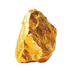Large Gold Nugget, gold stone - 3D Render - Transparent PNG