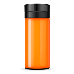 Bright orange thermos designed for keeping beverages hot or cold during travel and outdoor activities