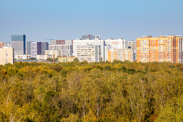 colorful city park and modern residential district