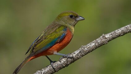 Female Painted Bunting in Punta de Mita, Mexico.