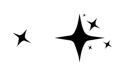 Sparkle star icon set. Simple star burst symbol. Vector stars sparkle firework, decoration twinkle, shiny flash icon. Transparent png and vector illustration.