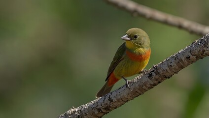 Fototapeta premium Female Painted Bunting in Punta de Mita, Mexico.