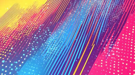Fototapeta premium Abstract Colorful Diagonal Lines and Dots Design