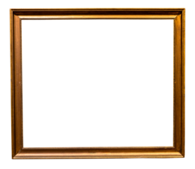 vintage golden wooden painting frame isolated