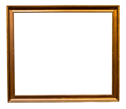 vintage golden wooden painting frame isolated