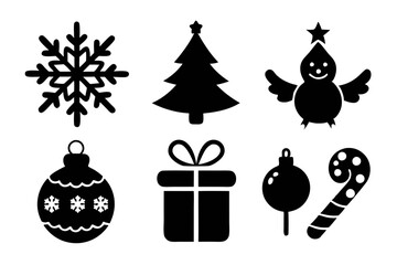 Christmas Icon Elements Vector Set for Festive Designs.