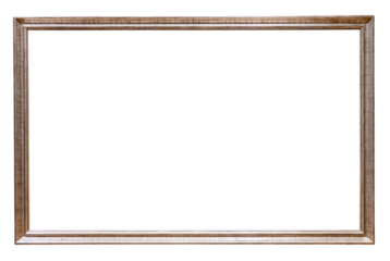 narrow silver wooden painting frame isolated