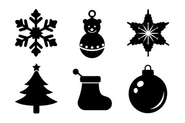 Christmas Icon Elements Vector Set for Festive Designs.