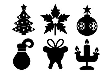 Christmas Icon Elements Vector Set for Festive Designs.