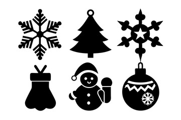 Christmas Icon Elements Vector Set for Festive Designs.