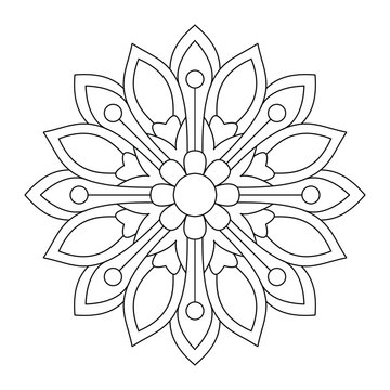 recommend clip art: Floral mandala adult coloring book page pattern design, vector file