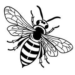 Bee vector silhouette