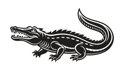 Crocodile Silhouette Vector Illustration in High Quality Design