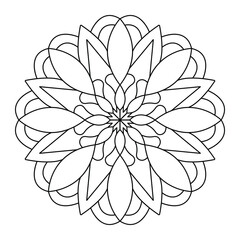 Mehndi flower for henna, mehndi, tattoo coloring page, vector file