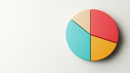 Minimalist colorful pie chart illustration for office space data visualization