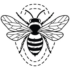 Bee vector silhouette