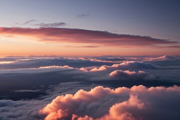 Fototapeta premium Breathtaking 3D Sunset Clouds with Serene Landscapes and Ethereal Atmosphere