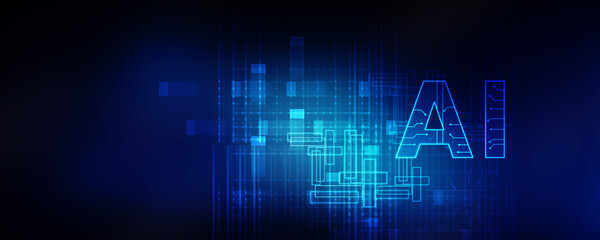 2d illustration Artificial Intelligence (AI) concept