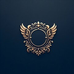 Fototapeta premium A stylish and luxurious circular emblem featuring golden details.