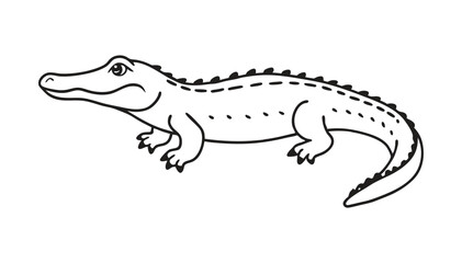 Crocodile Line Art Vector Illustration Design for Creative Artwork and Graphic Projects
