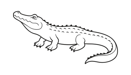 Crocodile Line Art Vector Illustration Design for Creative Artwork and Graphic Projects