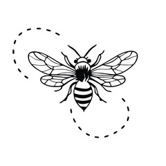Bee vector silhouette
