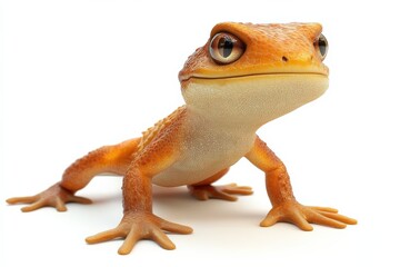 Newt Isolated on White Background. Triton Amphibia, Amphibian, and Reptile Lizard Animal