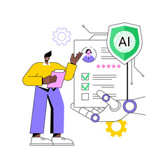AI-Analyzed Customer Behavior abstract concept vector illustration.