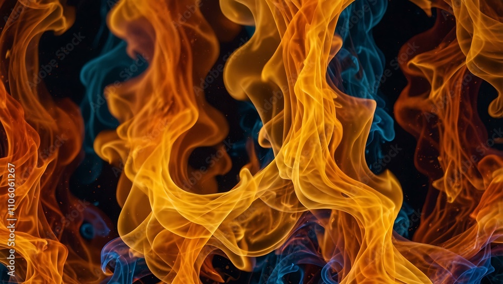 Poster flames twisting in a captivating display of colors.