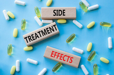 Side Treatment Effects symbol. Concept words Side Treatment Effects on wooden blocks. Beautiful...