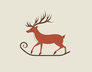 Reindeer Sleigh Minimalist