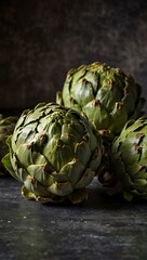 Obraz premium Fresh whole artichokes.