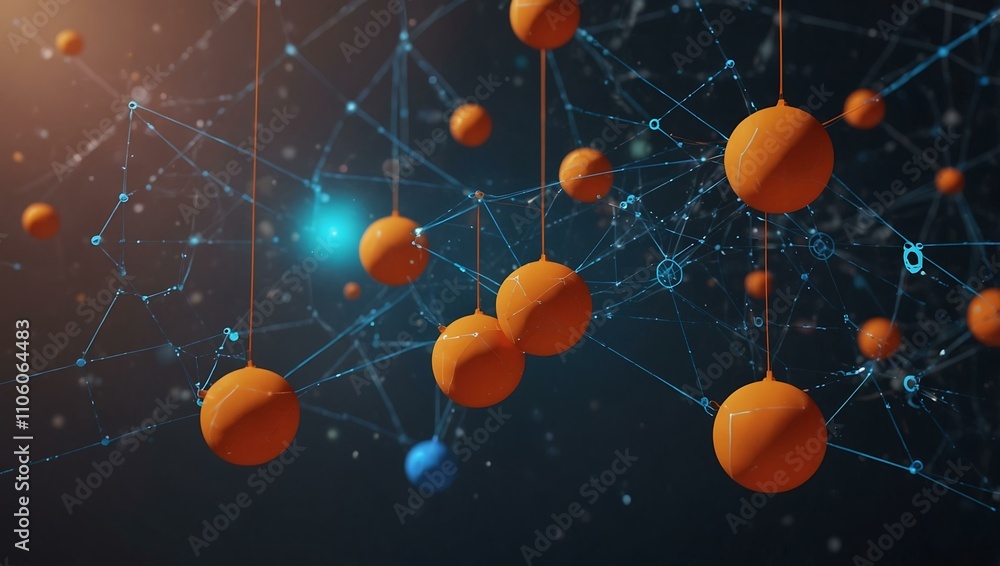 Poster floating web components in a virtual space, representing modern web design.